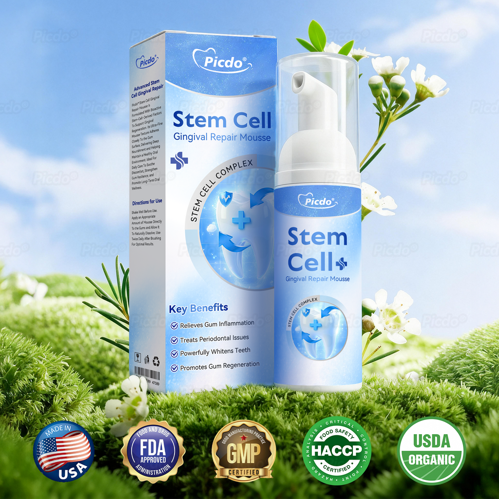 𝑃𝑖𝑐𝑑𝑜® 𝑆𝑡𝑒𝑚 𝐶𝑒𝑙𝑙 𝐺𝑖𝑛𝑔𝑖𝑣𝑎𝑙 𝑅𝑒𝑝𝑎𝑖𝑟 𝑀𝑜𝑢𝑠𝑠𝑒👩‍⚕️(Promote Tooth Regrowth • Remove Tartar • Strengthen Gums • Deep Clean & Freshen Breath) 🦷
