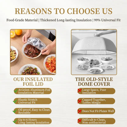 2026 Disposable Insulating Aluminum Foil Food Covers (Reusable) 50pcs/pack