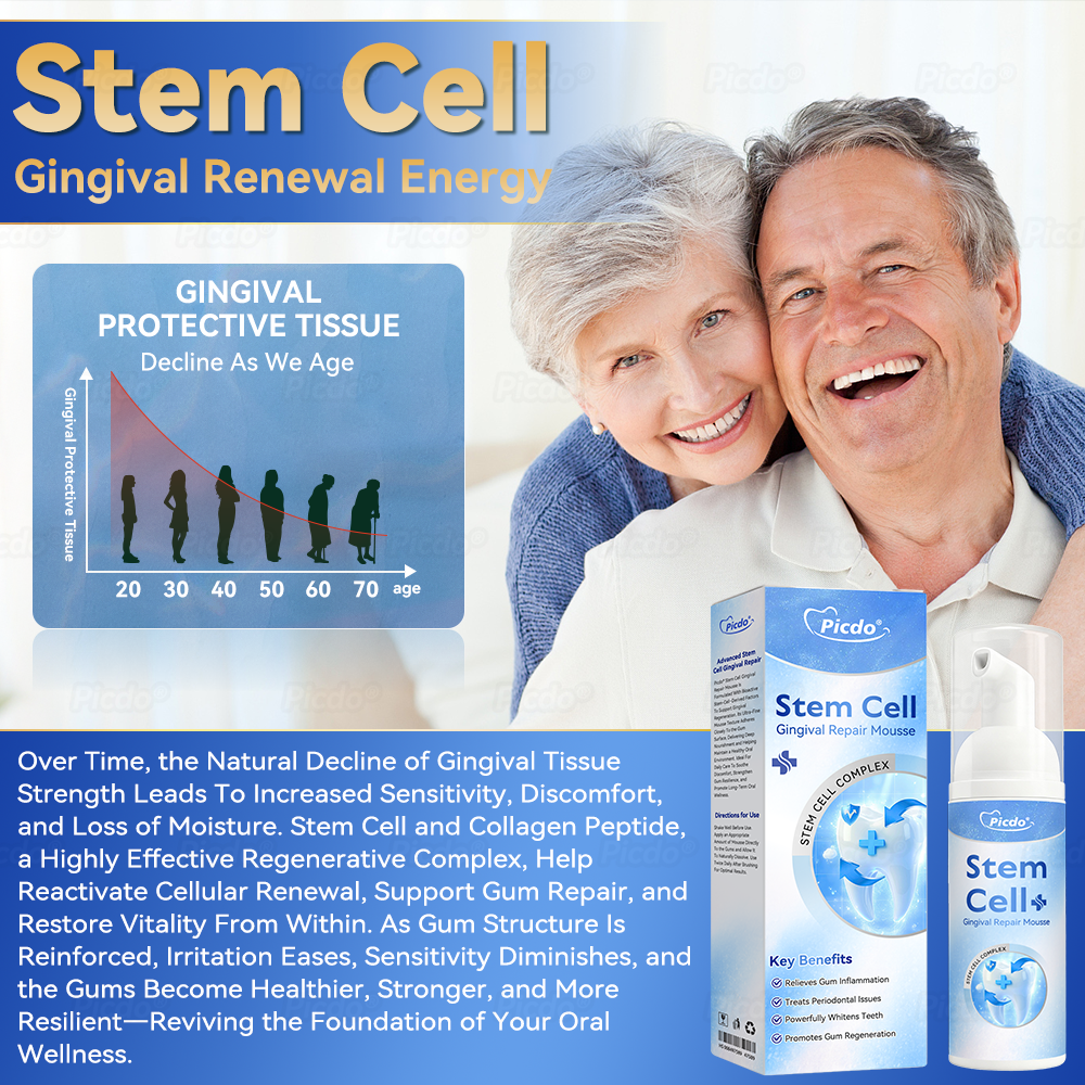 𝑃𝑖𝑐𝑑𝑜® 𝑆𝑡𝑒𝑚 𝐶𝑒𝑙𝑙 𝐺𝑖𝑛𝑔𝑖𝑣𝑎𝑙 𝑅𝑒𝑝𝑎𝑖𝑟 𝑀𝑜𝑢𝑠𝑠𝑒👩‍⚕️(Promote Tooth Regrowth • Remove Tartar • Strengthen Gums • Deep Clean & Freshen Breath) 🦷