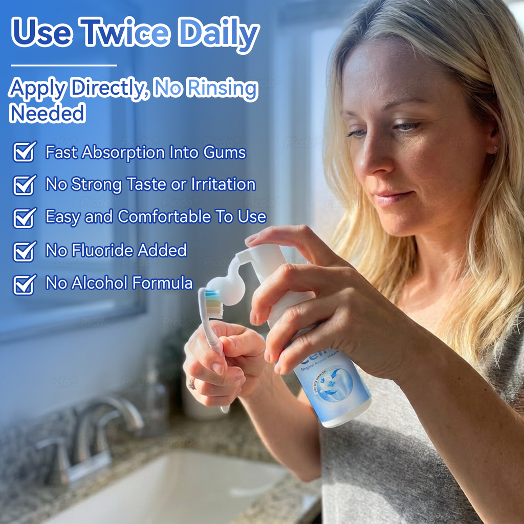 𝑃𝑖𝑐𝑑𝑜® 𝑆𝑡𝑒𝑚 𝐶𝑒𝑙𝑙 𝐺𝑖𝑛𝑔𝑖𝑣𝑎𝑙 𝑅𝑒𝑝𝑎𝑖𝑟 𝑀𝑜𝑢𝑠𝑠𝑒👩‍⚕️(Promote Tooth Regrowth • Remove Tartar • Strengthen Gums • Deep Clean & Freshen Breath) 🦷