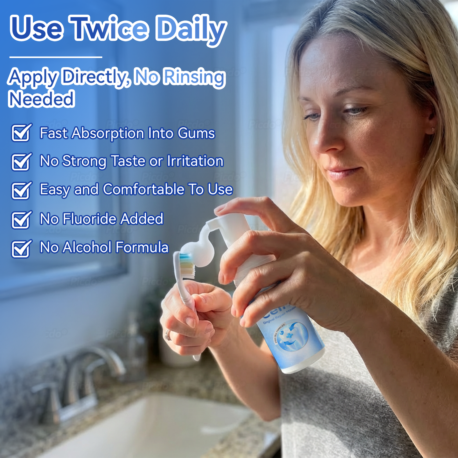 𝑃𝑖𝑐𝑑𝑜® 𝑆𝑡𝑒𝑚 𝐶𝑒𝑙𝑙 𝐺𝑖𝑛𝑔𝑖𝑣𝑎𝑙 𝑅𝑒𝑝𝑎𝑖𝑟 𝑀𝑜𝑢𝑠𝑠𝑒👩‍⚕️(Promote Tooth Regrowth • Remove Tartar • Strengthen Gums • Deep Clean & Freshen Breath) 🦷