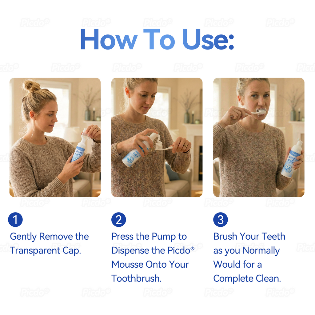 𝑃𝑖𝑐𝑑𝑜® 𝑆𝑡𝑒𝑚 𝐶𝑒𝑙𝑙 𝐺𝑖𝑛𝑔𝑖𝑣𝑎𝑙 𝑅𝑒𝑝𝑎𝑖𝑟 𝑀𝑜𝑢𝑠𝑠𝑒👩‍⚕️(Promote Tooth Regrowth • Remove Tartar • Strengthen Gums • Deep Clean & Freshen Breath) 🦷