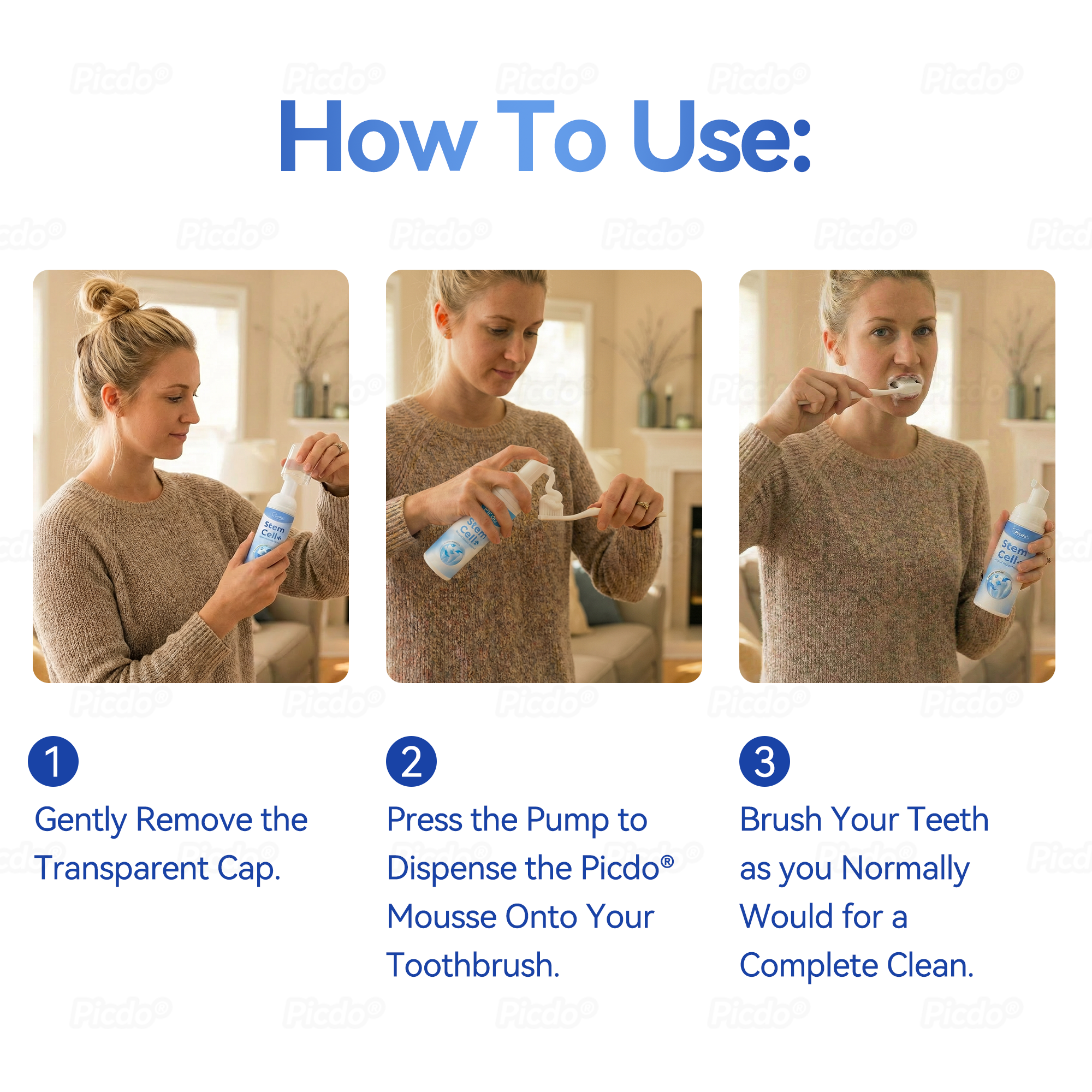 𝑃𝑖𝑐𝑑𝑜® 𝑆𝑡𝑒𝑚 𝐶𝑒𝑙𝑙 𝐺𝑖𝑛𝑔𝑖𝑣𝑎𝑙 𝑅𝑒𝑝𝑎𝑖𝑟 𝑀𝑜𝑢𝑠𝑠𝑒👩‍⚕️(Promote Tooth Regrowth • Remove Tartar • Strengthen Gums • Deep Clean & Freshen Breath) 🦷