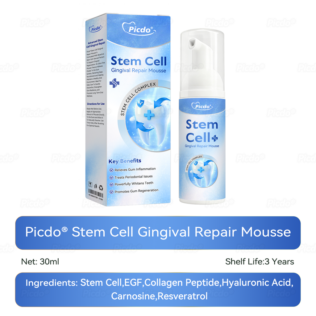𝑃𝑖𝑐𝑑𝑜® 𝑆𝑡𝑒𝑚 𝐶𝑒𝑙𝑙 𝐺𝑖𝑛𝑔𝑖𝑣𝑎𝑙 𝑅𝑒𝑝𝑎𝑖𝑟 𝑀𝑜𝑢𝑠𝑠𝑒👩‍⚕️(Promote Tooth Regrowth • Remove Tartar • Strengthen Gums • Deep Clean & Freshen Breath) 🦷
