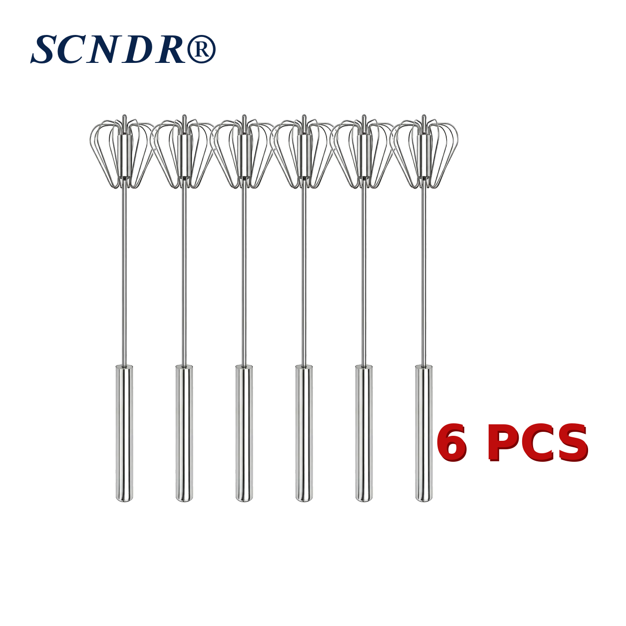 Semi-Automatic Stainless Steel Rotary Egg Whisk – No Battery, No Plug, Just Press & Mix