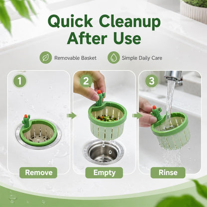 🌵2026 Cactus-Shaped Sink Filter Basket — Hands-Free, Anti-Clogging Drain Filter