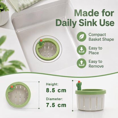 🌵2026 Cactus-Shaped Sink Filter Basket — Hands-Free, Anti-Clogging Drain Filter