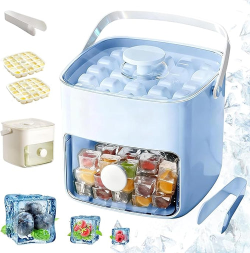 48-Cube Press Release Ice Maker Tray with Lid & Storage Bin
