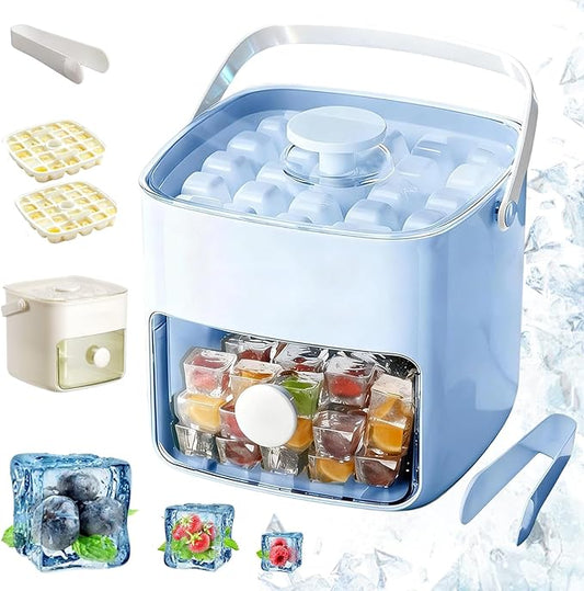 𝑺𝑪𝑵𝑫𝑹®48-Cube Press Release Ice Maker Tray with Lid & Storage Bin