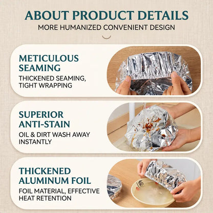 2026 Disposable Insulating Aluminum Foil Food Covers (Reusable) 50pcs/pack