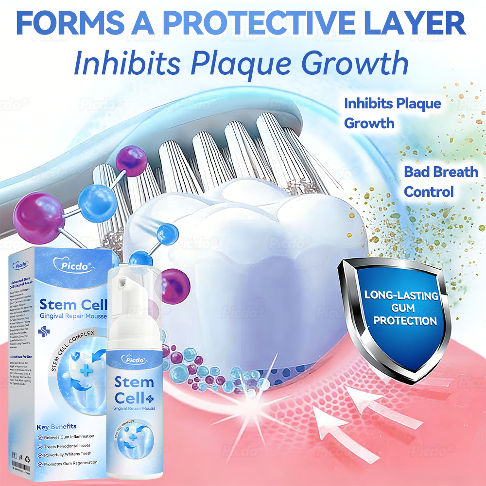 𝑃𝑖𝑐𝑑𝑜® 𝑆𝑡𝑒𝑚 𝐶𝑒𝑙𝑙 𝐺𝑖𝑛𝑔𝑖𝑣𝑎𝑙 𝑅𝑒𝑝𝑎𝑖𝑟 𝑀𝑜𝑢𝑠𝑠𝑒👩‍⚕️(Promote Tooth Regrowth • Remove Tartar • Strengthen Gums • Deep Clean & Freshen Breath) 🦷